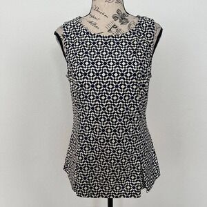 Aryeh Women S Sleeveless Geometric Print Peplum‎ Top Artsy korky disco